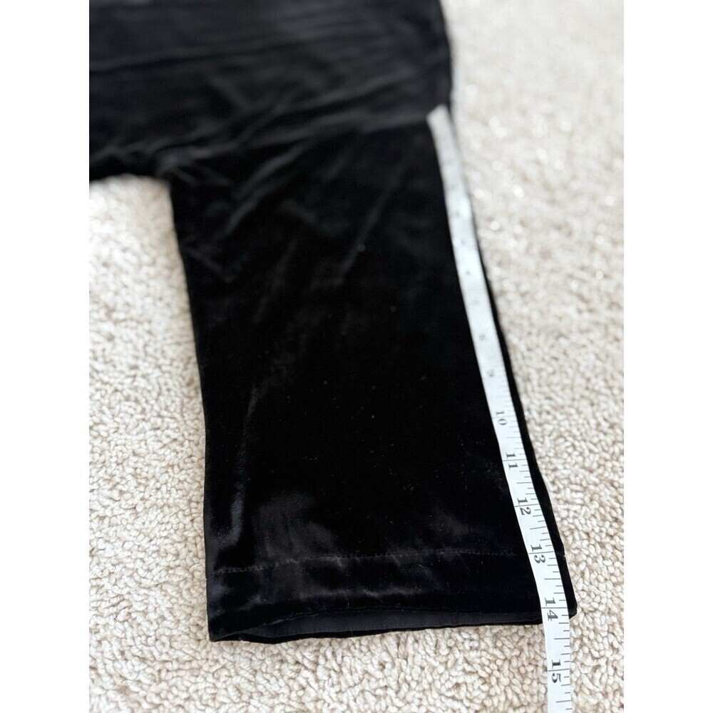 Eileen Fisher Bateau Neck Velvet BLACK Tunic Top Sheer Silk Hem Women’s S/P - Picture 8 of 8